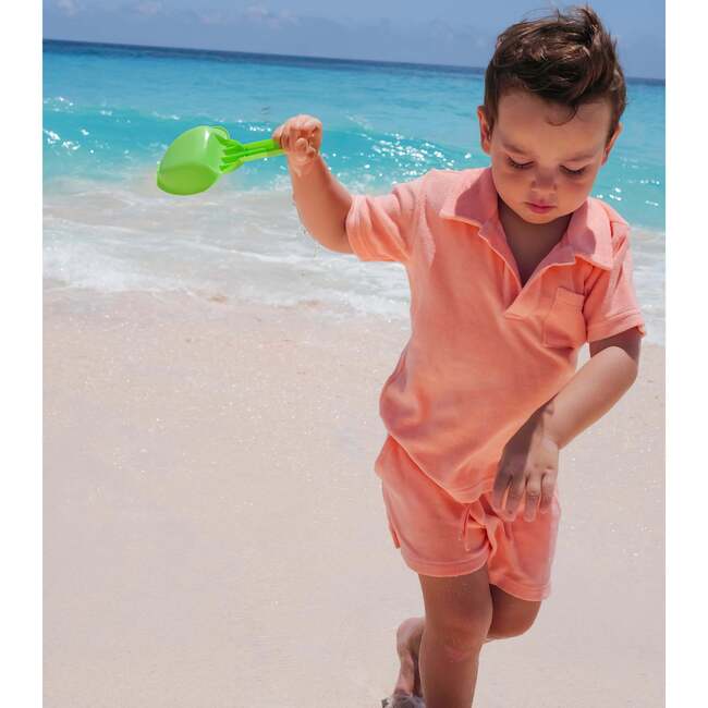 The Tropicana, Boys Coral Terry Polo, Coral - Polo Shirts - 8