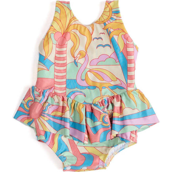 The Paradiso, Girls Ruffle One Piece with Tutu UPF 50+, Yellow - One Pieces - 10