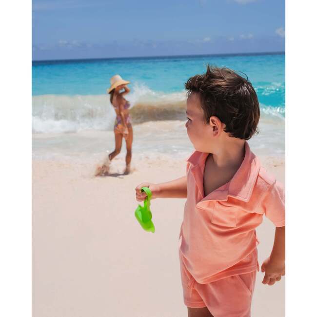 The Tropicana, Boys Coral Terry Polo, Coral - Polo Shirts - 10