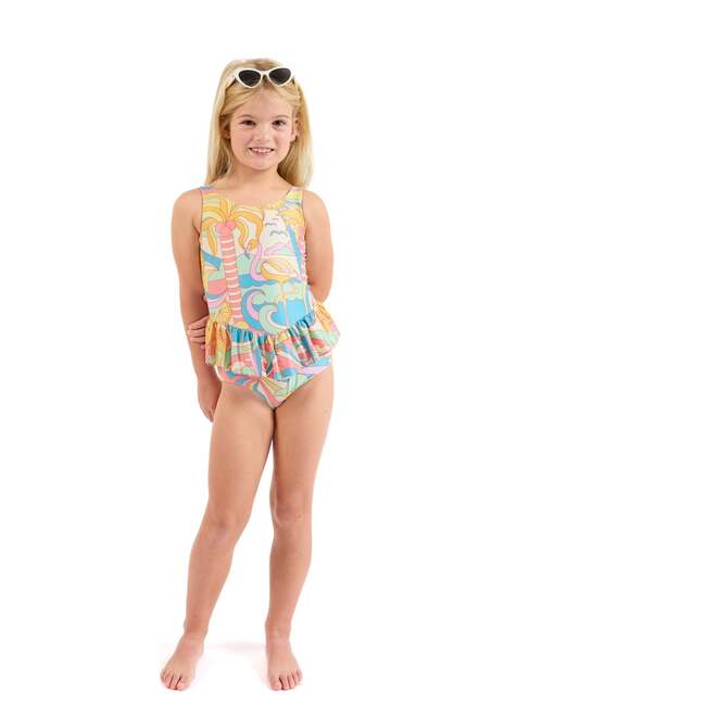 The Paradiso, Girls Ruffle One Piece with Tutu UPF 50+, Yellow - One Pieces - 11