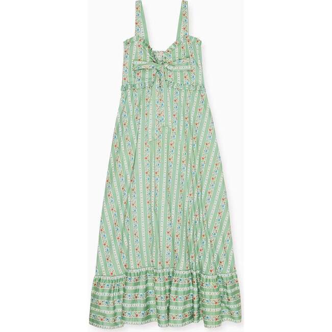 Sage Floral Stripe Toledo Woman Midi Dress