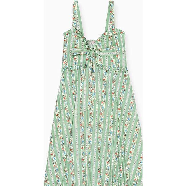 Sage Floral Stripe Toledo Woman Midi Dress