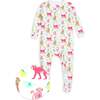 The Organic Zipper Footie, Monkeying Around Pink - Footie Pajamas - 1 - thumbnail