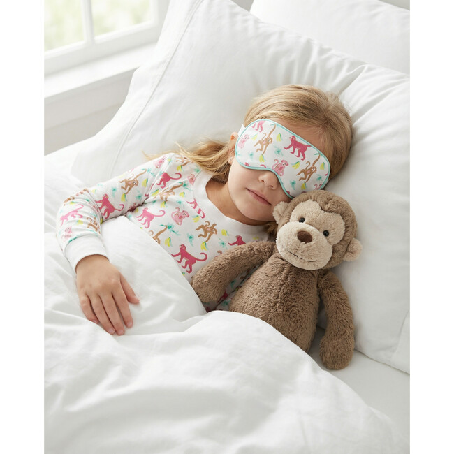 The Organic Long Sleeve Pajama Set, Monkeyng Around Pink - Pajamas - 3