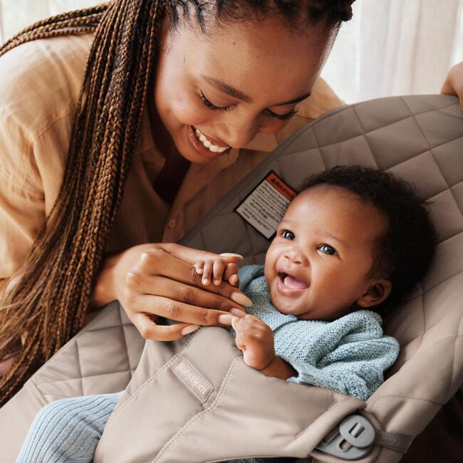BabyBjorn Baby Bouncer Bliss, Woven, Classic quilt, Sand Grey - Bouncers - 5