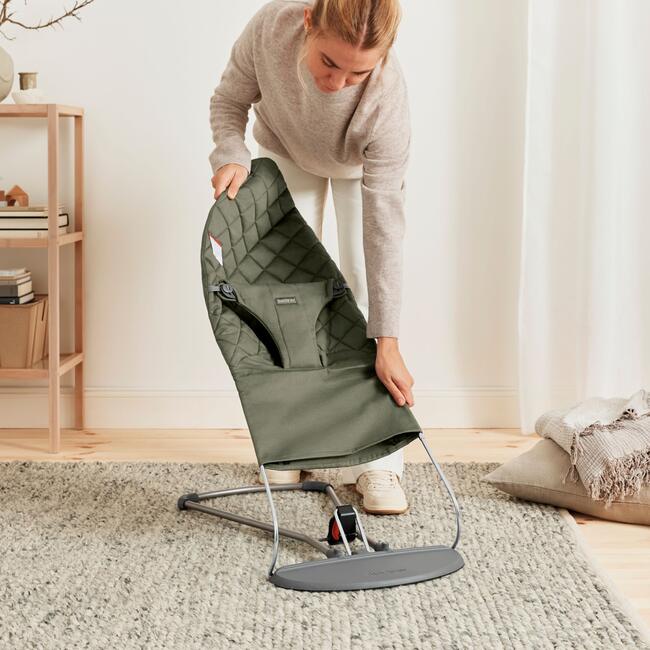 BabyBjorn Baby Bouncer Bliss, Woven, Petal Quilt, Dark Green - Bouncers - 6