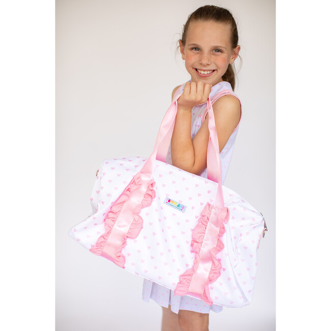 Heart Confetti Ruffle Duffle