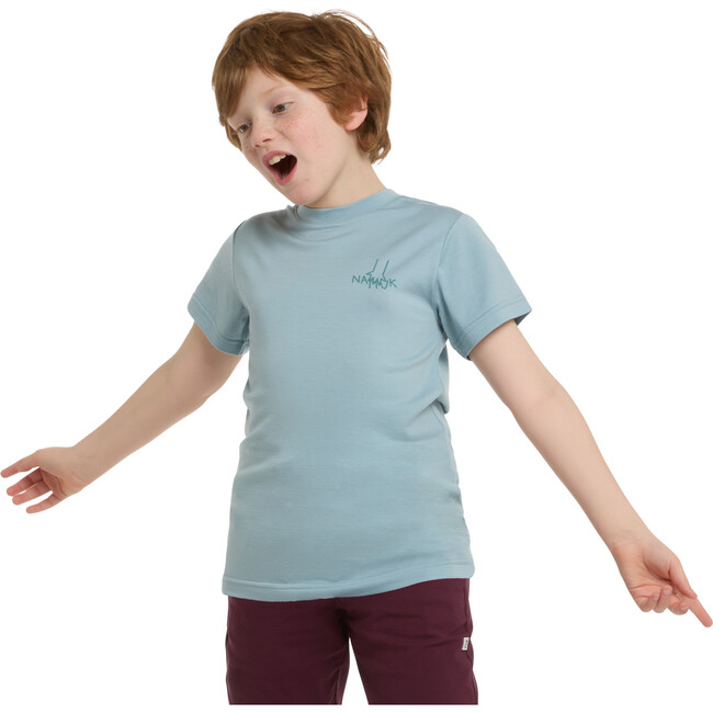 Dea Merino T-shirt "Helping hands", Ice blue