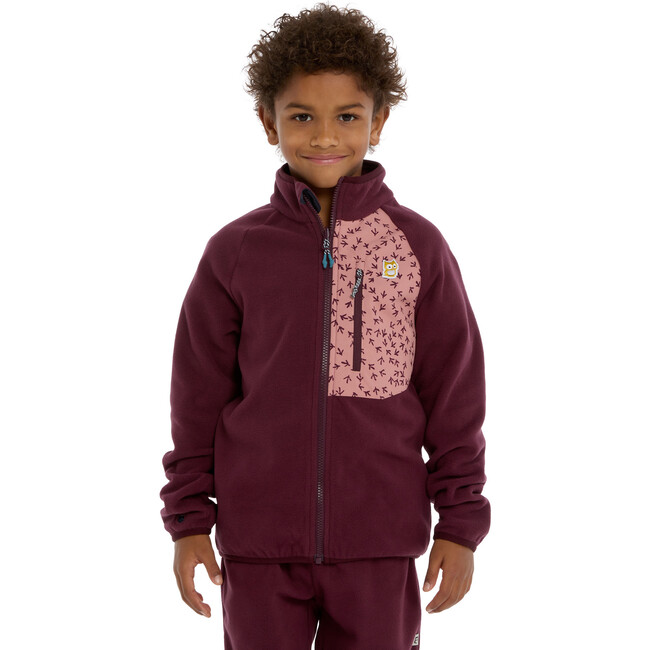 Avan bio-fleece jacket "Senso", Mulberry / Dark rose