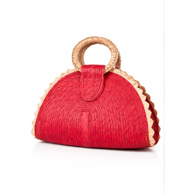 Crimson Berry Palm Purse, red