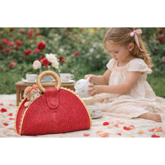 Crimson Berry Palm Purse, red
