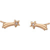 Shooting Star with Crystals Stud Earrings, Gold - Earrings - 1 - thumbnail