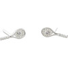 Tennis Racket Crystal and Enamel Stud Earrings, Silver - Earrings - 1 - thumbnail