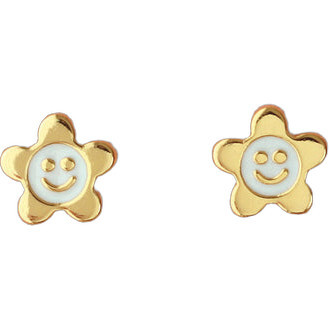 Smiley Daisy Enamel Stud Earrings