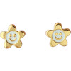 Smiley Daisy Enamel Stud Earrings - Earrings - 1 - thumbnail
