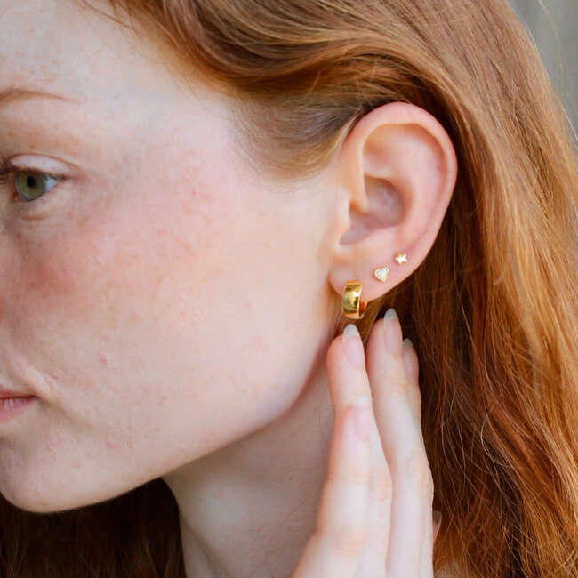 Opal Heart Stud Earrings