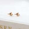 Heart with Arrow Stud Earrings, Gold - Earrings - 4
