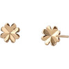 Four Leaf Clover Stud Earrings, Gold - Earrings - 1 - thumbnail