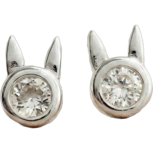 Bunny Stud Earrings, Silver