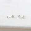 Shooting Star with Crystals Stud Earrings, Silver - Earrings - 3