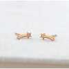 Shooting Star with Crystals Stud Earrings, Gold - Earrings - 4