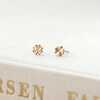 Four Leaf Clover Stud Earrings, Gold - Earrings - 4