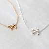 Bow Charm Necklace, Silver - Necklaces - 3