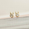Bunny Stud Earrings, Gold - Earrings - 3