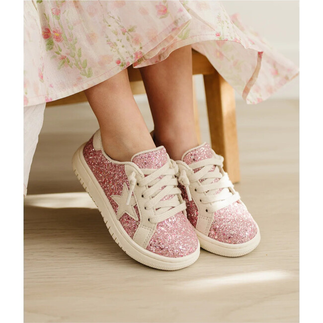 Kinley Star Glitter Sneaker, Pink