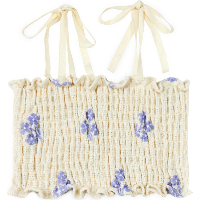 Mipounet SS26 Sandrine, Top (Ecru/Blue)