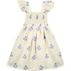 Mipounet SS26 Sandrine Smocked, Dress (Ecru/Blue) - Dresses - 1 - thumbnail