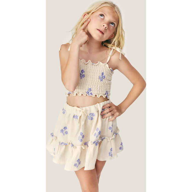 Mipounet SS26 Sandrine, Skirt (Ecru/Blue) - Skirts - 4