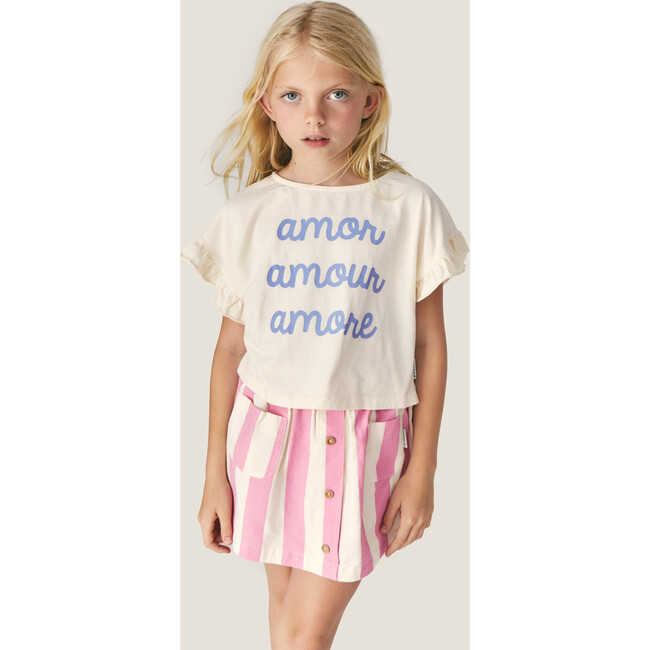 Mipounet SS26 Claude Mini, Skirt (Ecru/Pink)