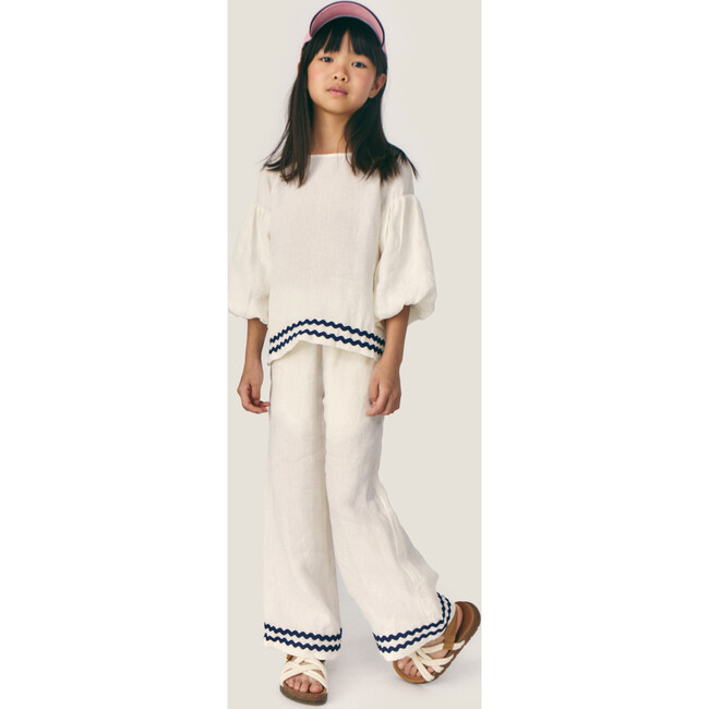 Mipounet SS26 Isaline Linen, Pant (Ecru/Blue)