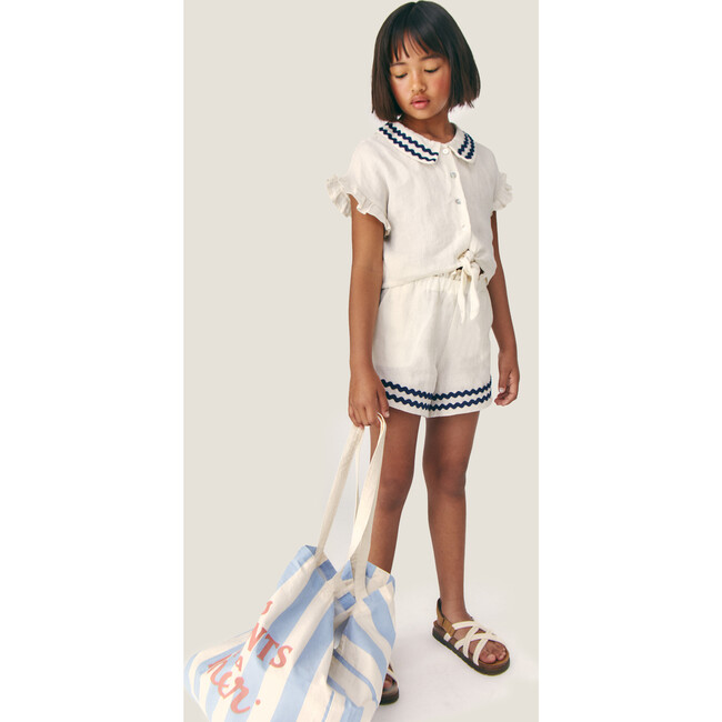 Mipounet SS26 Isaline Linen, Shirt (Ecru/Blue) - Shirts - 3