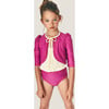 Mipounet SS26 Noélie, Swim Cardigan (Ecru/Pink Posh) - Rash Guards - 2 - thumbnail