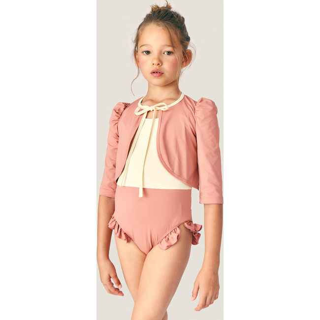 Mipounet SS26 Noélie, Swim Cardigan (Ecru/Terracota) - Rash Guards - 3