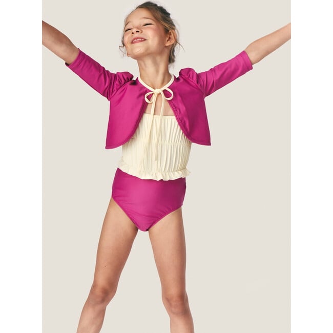 Mipounet SS26 Noélie, Swim Cardigan (Ecru/Pink Posh) - Rash Guards - 3