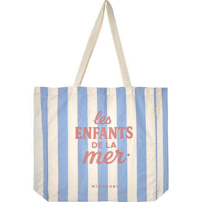 Mipounet SS26 La Mer, Shopping Bag (Ecru/Blue)