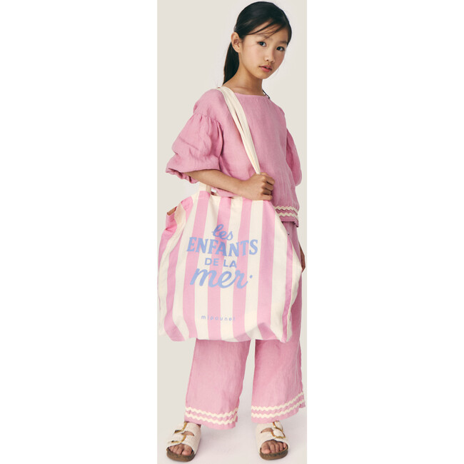Mipounet SS26 La Mer, Shopping Bag (Ecru/Pink)