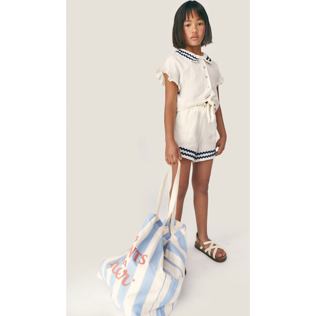 Mipounet SS26 La Mer, Shopping Bag (Ecru/Blue) - Bags - 3