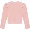 Girls Ruffle Pullover, Pink - Sweatshirts - 1 - thumbnail