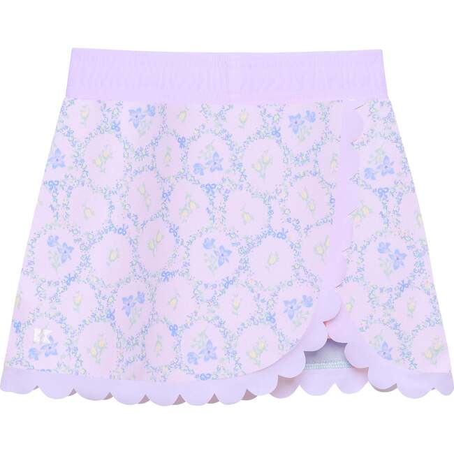 Girls Printed Scalloped Skirt, Lavender