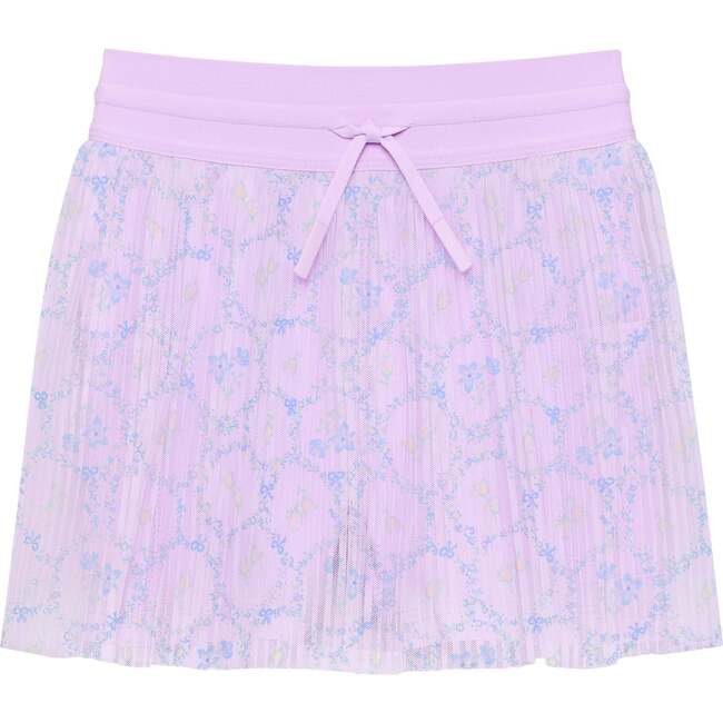 Girls Pleated Skirt, Lavender Print