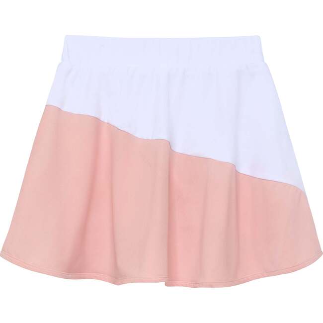 Girls Half Court Skirt, Pink/White