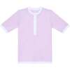 Girls Henley Top, Lavender - T-Shirts - 1 - thumbnail