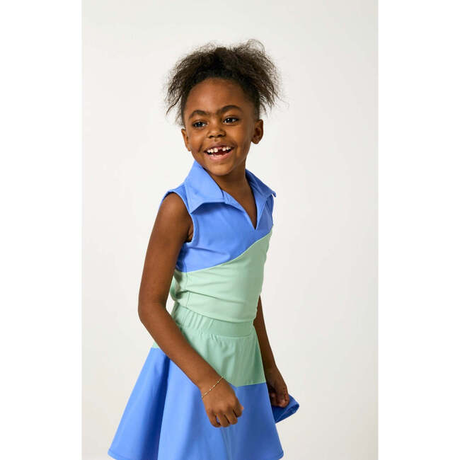 Girls Half Court Skirt, Blue/Green