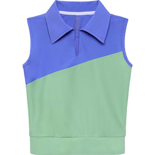 Girls Half Court Tank, Blue/Green