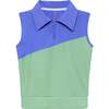 Girls Half Court Tank, Blue/Green - Tank Tops - 1 - thumbnail