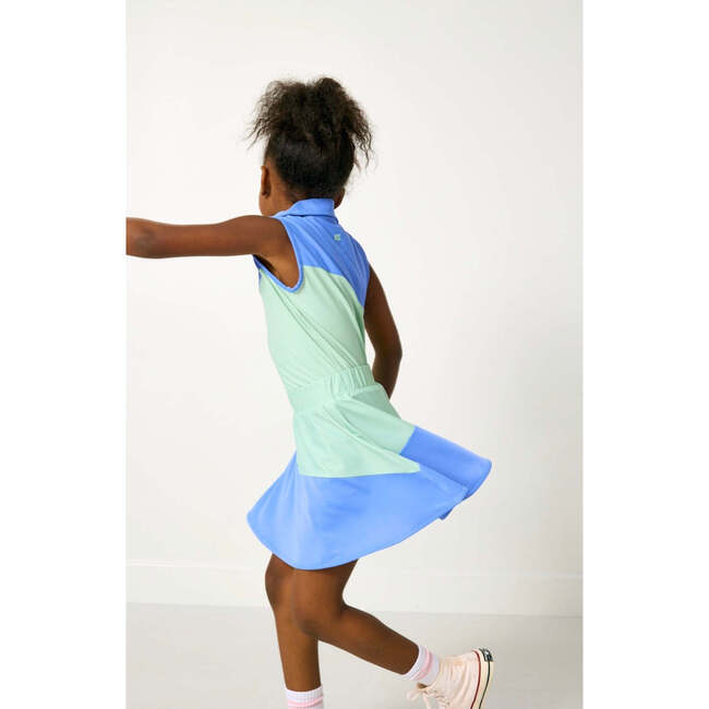 Girls Half Court Skirt, Blue/Green - Skirts - 3